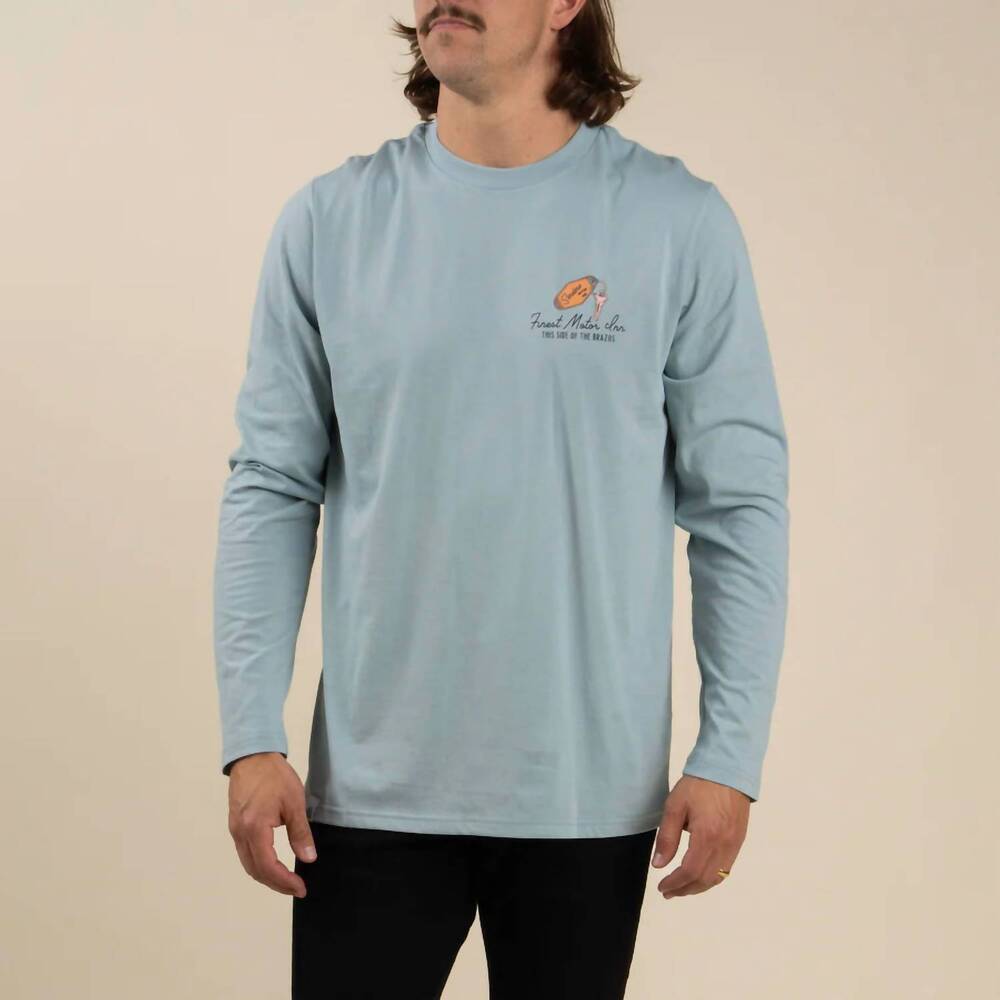 NEW SENDERO PROVISIONS CO. motor inn long sleeve t-shirt in sterling blue
